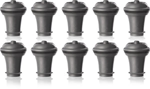 Vacuvin vacu vin wijnstoppers set van 10 – reserve afsluitdoppen voor wine saver – herbruikbaar – grijs