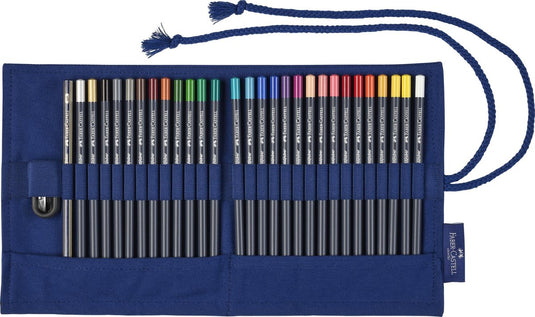 Faber-castell roletui goldfaber - 27 kleurpotloden + gum + grafietpotlood - fc-114752