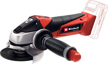 Einhell accu haakse slijper te-ag 18 115 li solo + accessoires - power x-change - 18 v li-ion - ø115 mm - 8.500 t min - incl. 1x ø115 mm slijpschijf, 1x lamellenschijf en transport- opbergkoffer - excl. accu en lader
