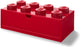 Lego - opbergbox bureaulade brick 8 - kunststof - rood