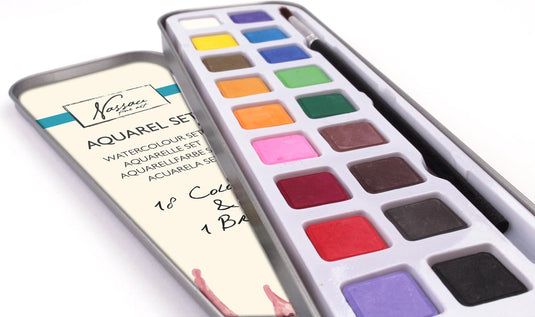Nassau fine art nassau aquarel verfset, 18 kleuren