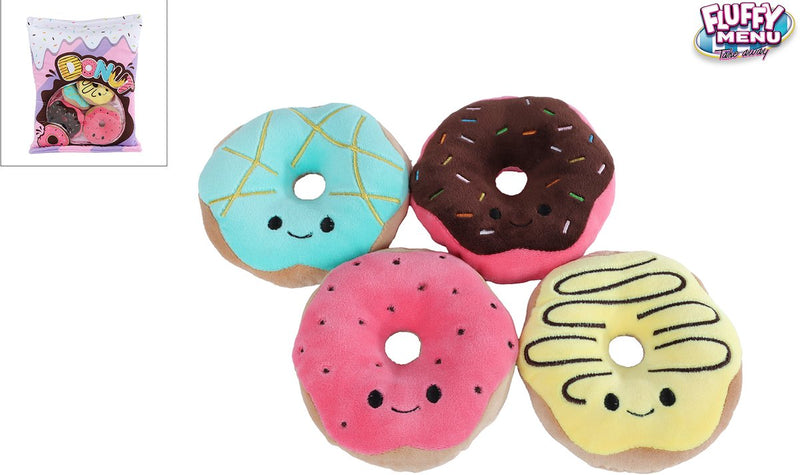 Cargue la imagen en el visor de la galería, Van manen pluche speelgoed fluffy menu met 4 donuts - 40cm knuffel.

