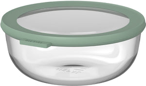 Mepal glazen vershouddoos rond cirqula - 1200 ml - glazen vershoudbakjes - hittebestendig tot 550 °c. zonder deksel - meal prep bakjes - nordic sage