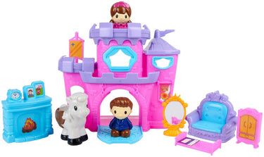Eddy toys kasteel speelset 10 stuks – roze kasteel met figuren en accessoires – speelset met paard en meubels – kasteel speelgoed voor kinderen