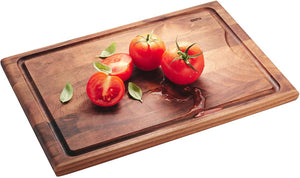 Gefu enno snijplank met sapgeul – 37 x 25 cm – europees walnotenhout – dubbelzijdig – antibacterieel
