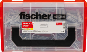 Fischer fixtainer – plug sx plus 6, 8 en 10 met schroeven | 210 stuks in praktische opbergbox