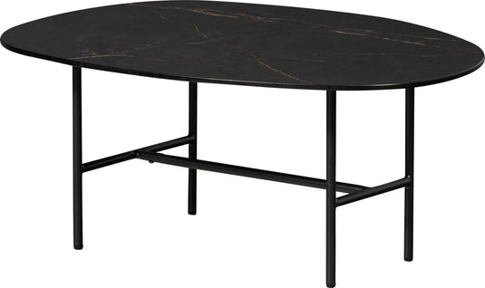 Woood vajen salontafel - marmeren look - zwart - 34x80x60
