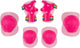 Nijdam skate beschermset - pink rainbows - roze wit - m