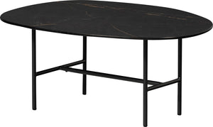 Woood vajen salontafel - marmeren look - zwart - 34x80x60