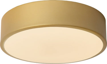Lucide unar - plafonnière (plafondlamp) - ø 20 cm - led 3 stepdim - 1x12w 2700k - mat goud messing