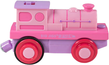 Bigjigs trein - de krachtige roze locomotief - elektrisch - op batterijen