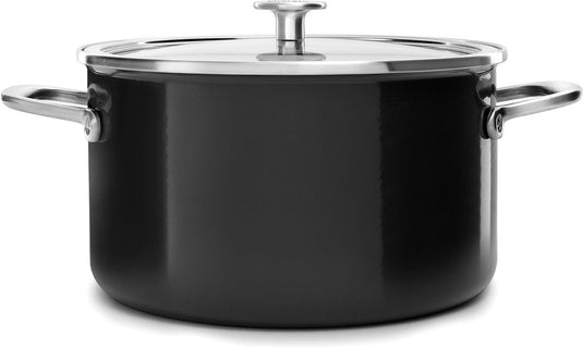 Kitchenaid steel core enamel kookpan - 24 cm - 6l - black