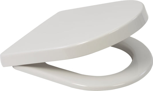Plieger manta toiletbril - d-vorm wc bril - duroplast - wit - met deksel - softclose - rvs bevestiging