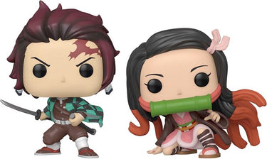 Funko demon slayer: kimetsu no yaiba - pop! animation 2-pack tanjiro nezuko special edition verzamelfiguur - multicolours