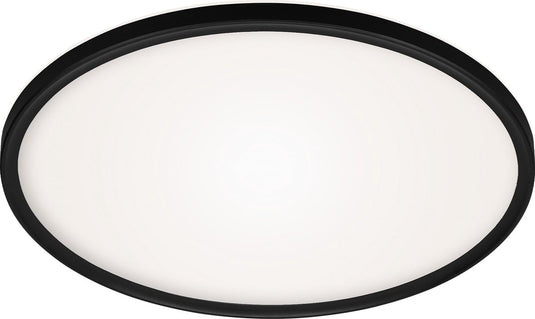 Briloner slim - led plafonniére - plafondlamp met achtergrondverlichting - 22 watt - 3000 lumen - 4000 kelvin - wit-zwart