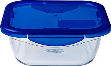 Pyrex - cook go schaal vierkant met deksel 0,8 liter - transparant