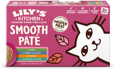 Lily's kitchen kattenvoer natvoer - multipack 8x85g - graanvrij, 65% vers vlees, rijk aan taurine