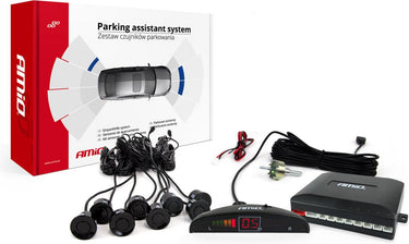 Amio parkeerhulpsysteem led 8 sensoren zwart
