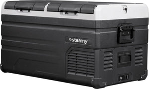 Steamy -e dual zone elektrische compressor koelbox - dual zone - 72 liter - 12v en 230v - voor auto en camping - zwart