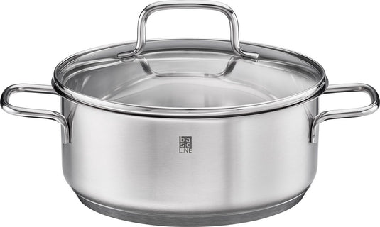 Rösle basic line - basic line kookpan laag ø 20 cm - roestvast staal - zilver -