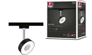 Paulmann urail railspot circle 200lm 5w 2700k dimbaar 230v zwart mat