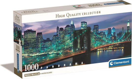 Clementoni - puzzel - 1000 stukjes - panorama new york brooklyn bridge - puzzel voor volwassenen - high quality collection