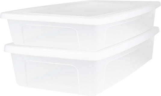Iris clearbox opbergbox - onder-het-bed - 30l - kunststof - transparant - set van 2