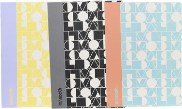 Ancor schrift smooth a5 lijn 48 vel 90 grams krimp 4 stuks assorti - an-113228-c