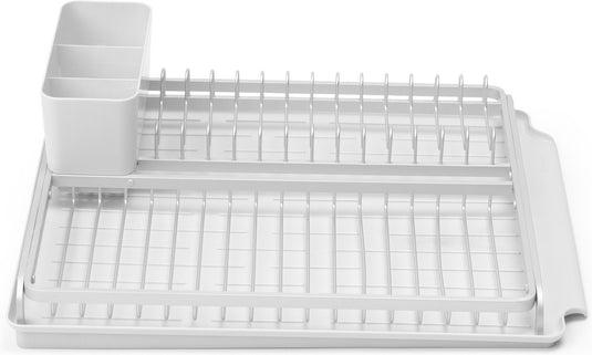 Brabantia sinkside afdruiprek - met lekbak en bestekhouder - light grey