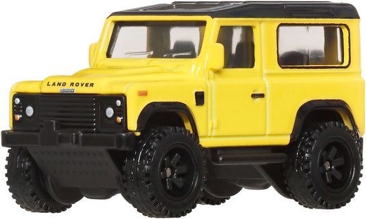 Hot wheels car culture hw off-road land rover defender 90, auto, 3 jaar, metaal, kunststof, zwart, geel