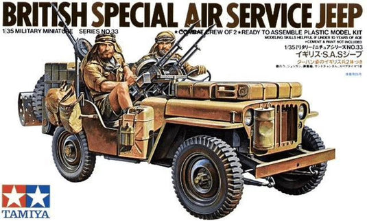 Tamiya modelbouwpakket militaire voertuigen - 35033 british special air service jeep w 2 figures plastic - 1:35 - modelbouw