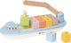 Classic world houten blokkenboot met kraan, 13dlg.