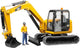 Bruder minibagger cat met arbeider