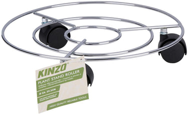 Kinzo plantenstandaard op wielen – plantenroller voor binnen of buiten – ø29 cm