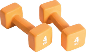 Pure2improve - dumbbell set 2x4kg - gewichten met neopreen coating.