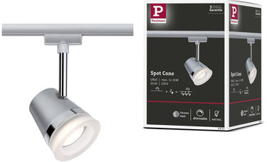Paulmann urail railspot cone gu10 max. 10w dimbaar 230v chroom mat, chroom