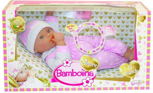 Dimian pop met papfles en babygeluidjes - amore - 36 cm.