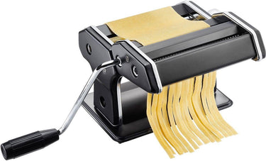 Gefu pasta machine, mat zwart, voor lasagne, tagliatelle en tagliolini, antislip, met tafelklem - | pasta perfetta