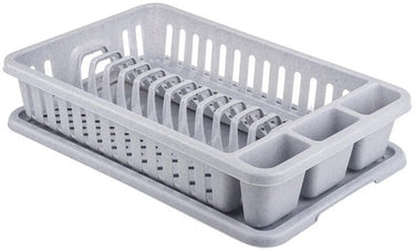 Curver lux - afdruiprek - compact formaat - apart bestekcompartiment - grijs
