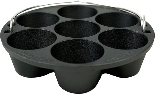 Valhal outdoor muffinpan muffinvorm - gietijzer - 22cm, met handvat - past in dutch oven - vh.muffin