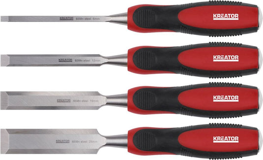 Kreator krt461109 houtbeitel - 4 stuks - 6, 12, 19, 25mm