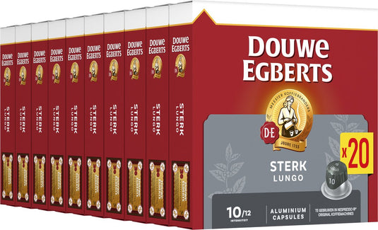 Douwe egberts lungo sterk koffiecups - intensiteit 10 12 - 10x20 capsules