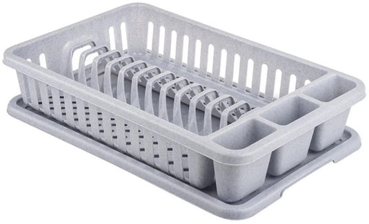 Curver lux - afdruiprek - compact formaat - apart bestekcompartiment - grijs
