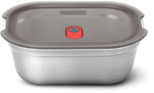 Black blum black+blum steel food box medium - meal prep - 190x143x73mm - grijs rood