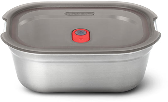 Black blum black+blum steel food box medium - meal prep - 190x143x73mm - grijs rood