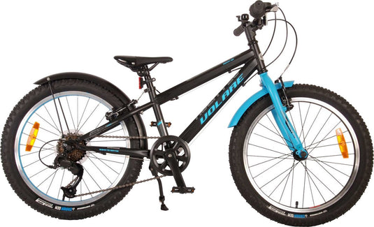 Volare Rocky Kinderfiets - 20 inch - Blauw Zwart - 85% afgemonteerd - 6 speed - Prime Collection