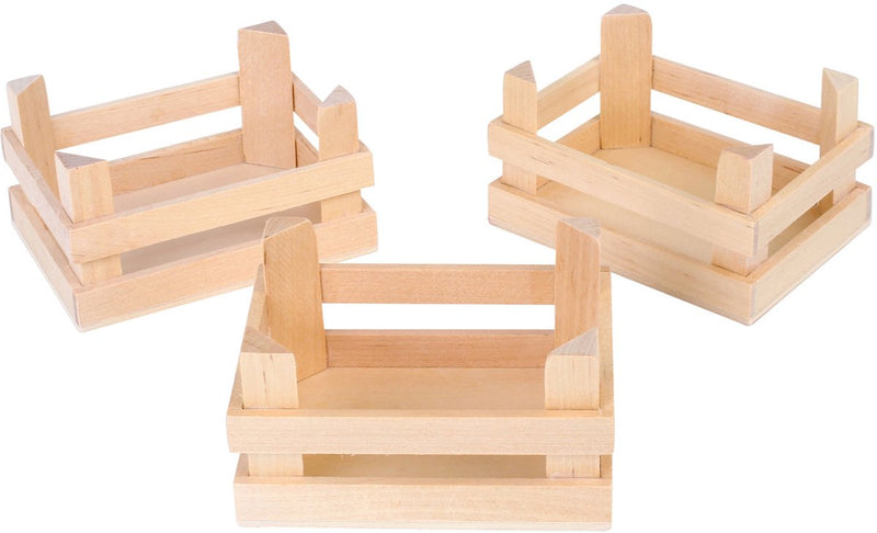 ギャラリービューアに画像をロードする, Small foot - houten kratjes klein 10x8x5,5cm, set van 3

