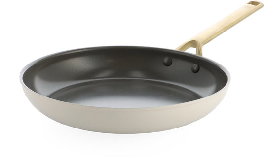 Bk sublime koekenpan 20cm - pfas-vrije antikleeflaag - koekenpan inductie - keramische koekenpan - ovenbestendig tot 220°c - gouden stainless steel handgreep - crème