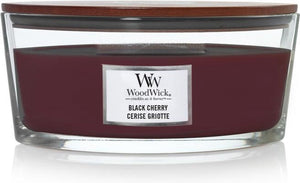 Woodwick heartwick flame ellipse geurkaars - black cherry - 50 branduren