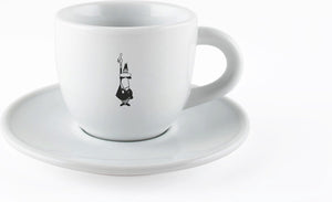 Bialetti cappuccino- of koffiekop met schotel – porselein – wit – origineel servies